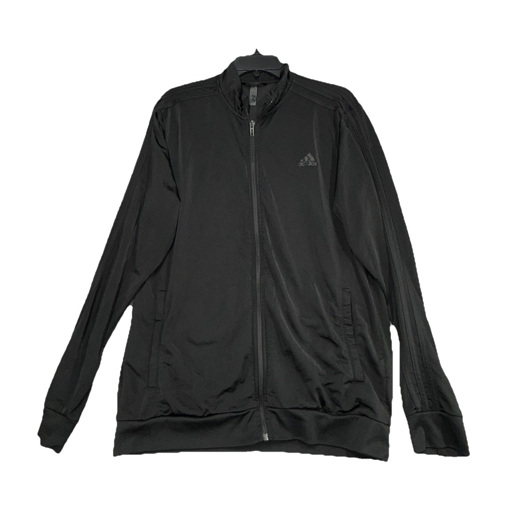 Adidas Jacket‎ Mens L Prime Green Full Zip Lightweight Long sleeve Black